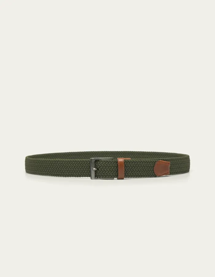 Men Les Deux Belts Walker Webbing Belt 8211 Olive Night