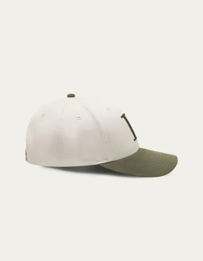 Men Les Deux CapsHats Baseball Cap Contrast Suede II 8211 Light Desert SandForest Green
