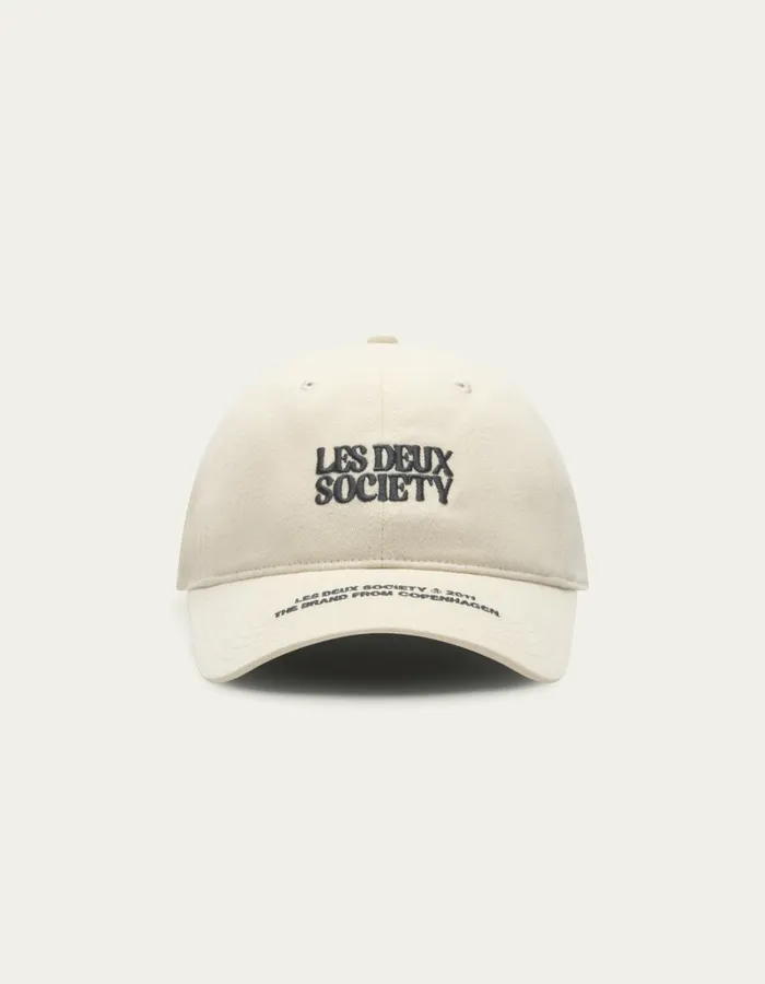 Men Les Deux CapsHats Society Dad Cap 8211 IvoryDark Navy