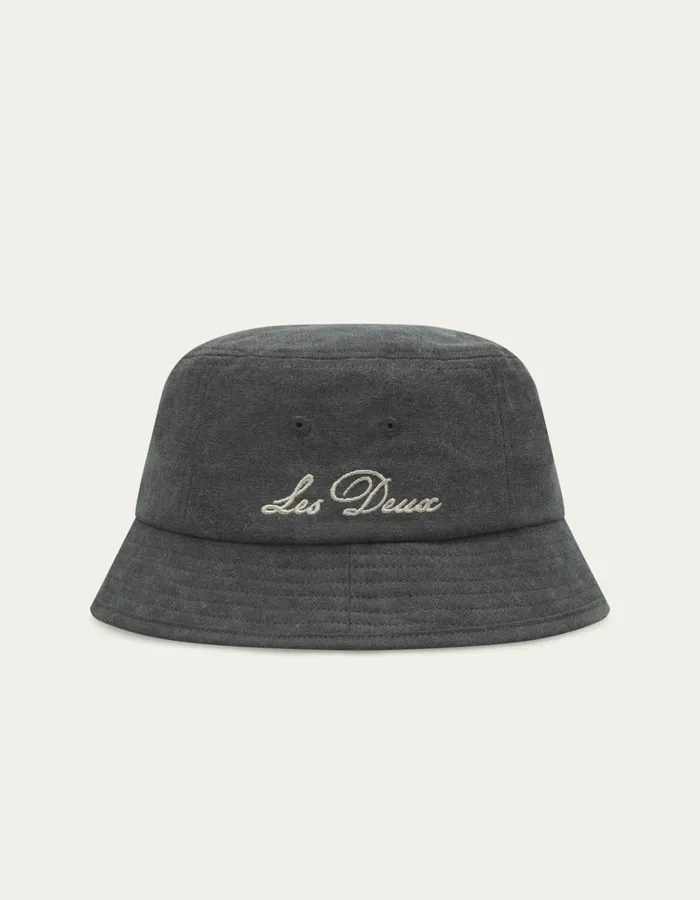 Men Les Deux CapsHats Washed Bucket Hat 8211 BlackBlack