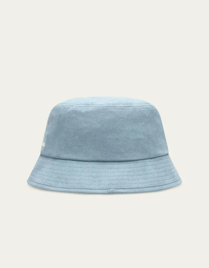 Men Les Deux CapsHats Washed Bucket Hat 8211 Washed Denim Blue
