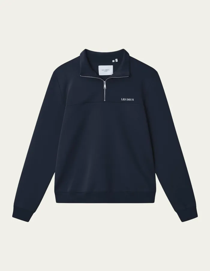 Men Les Deux HoodiesSweatshirts Ballier Track HalfZip Sweatshirt 8211 Dark Navy Men Les Deux HoodiesSweatshirts Ballier Track HalfZip Sweatshirt 8211 Dark Navy