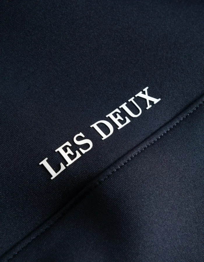 Men Les Deux HoodiesSweatshirts Ballier Track HalfZip Sweatshirt 8211 Dark Navy