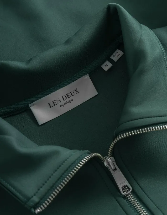 Men Les Deux HoodiesSweatshirts Ballier Track HalfZip Sweatshirt 8211 Pine Green
