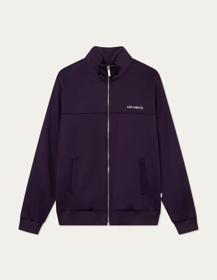 Men Les Deux HoodiesSweatshirts Ballier Track Jacket 8211 Blackberry