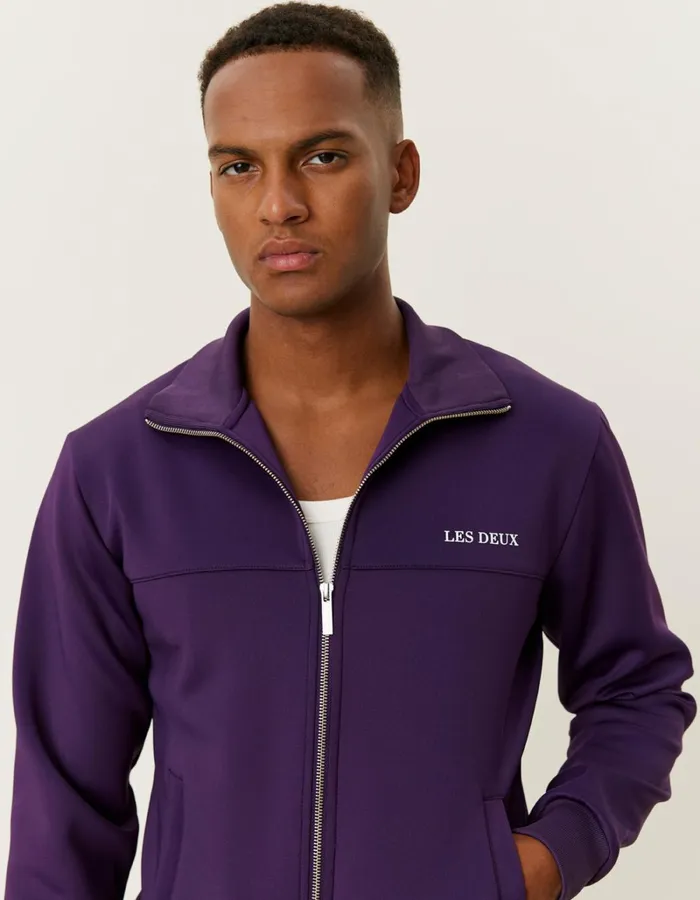 Men Les Deux HoodiesSweatshirts Ballier Track Jacket 8211 Blackberry