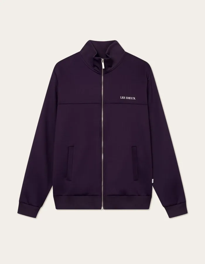 Men Les Deux HoodiesSweatshirts Ballier Track Jacket 8211 Blackberry