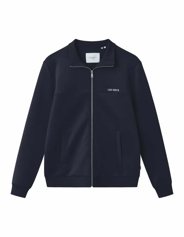 Men Les Deux HoodiesSweatshirts Ballier Track Jacket 8211 Dark Navy