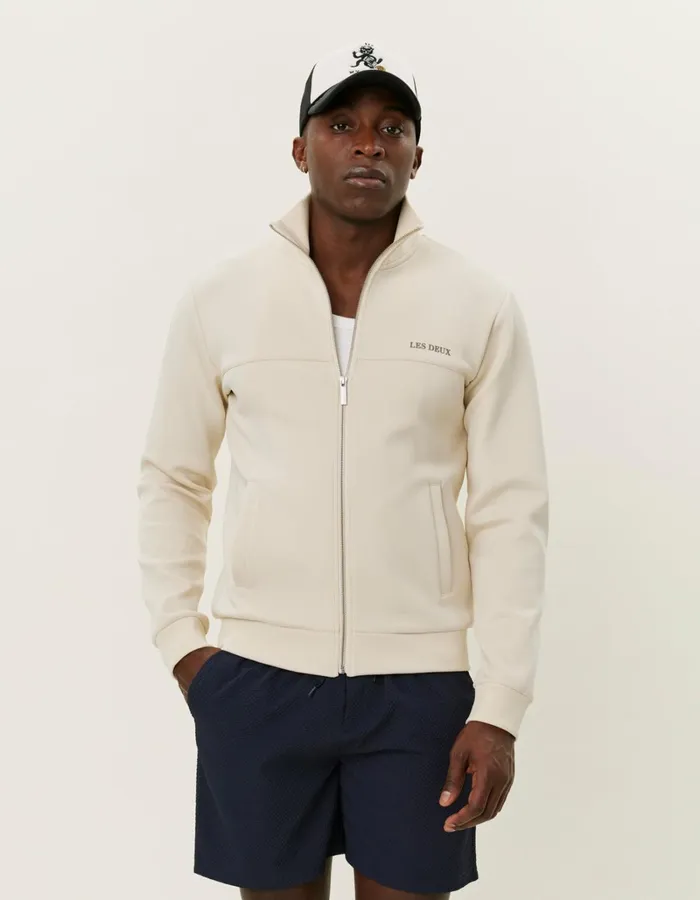 Men Les Deux HoodiesSweatshirts Ballier Track Jacket 8211 Ivory