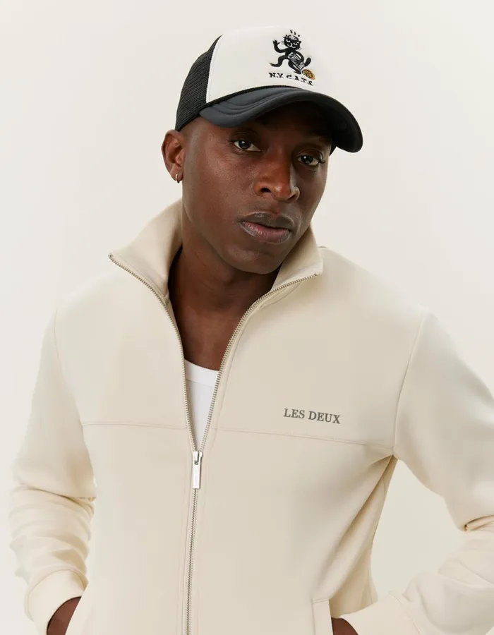 Men Les Deux HoodiesSweatshirts Ballier Track Jacket 8211 Ivory