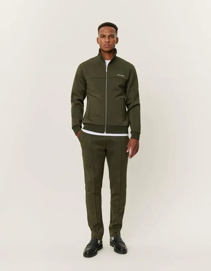 Men Les Deux HoodiesSweatshirts Ballier Track Jacket 8211 Olive Night