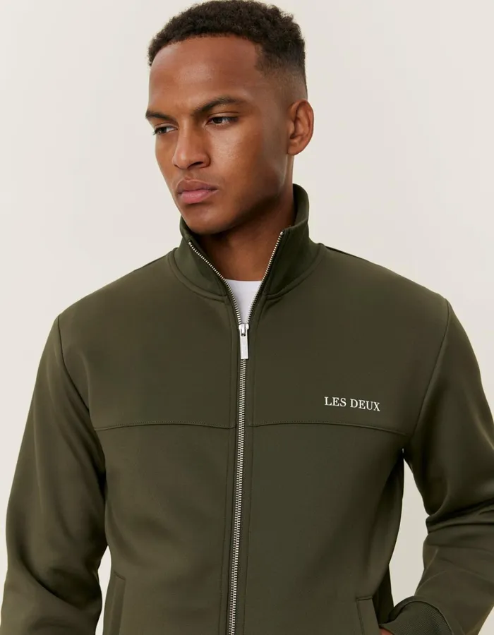 Men Les Deux HoodiesSweatshirts Ballier Track Jacket 8211 Olive Night