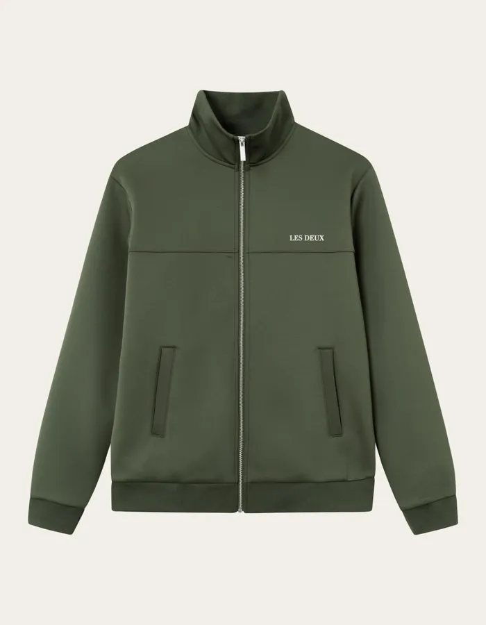 Men Les Deux HoodiesSweatshirts Ballier Track Jacket 8211 Olive Night