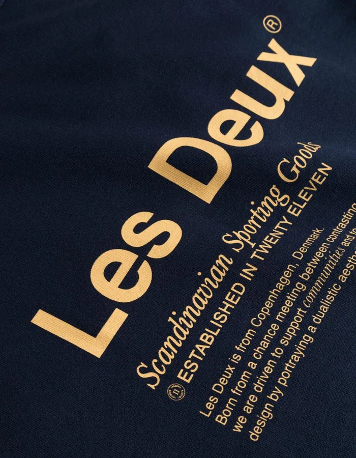 Men Les Deux HoodiesSweatshirts Brody Hoodie 20 8211 Dark NavyMustard Yellow