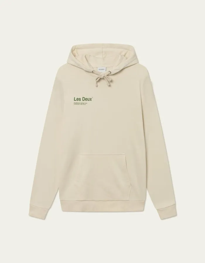 Men Les Deux HoodiesSweatshirts Brody Hoodie 20 8211 IvoryVintage Green