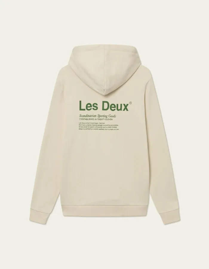 Men Les Deux HoodiesSweatshirts Brody Hoodie 20 8211 IvoryVintage Green