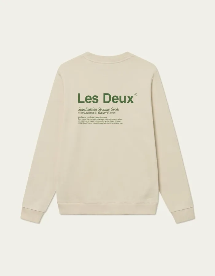 Men Les Deux HoodiesSweatshirts Brody Sweatshirt 20 8211 IvoryVintage Green