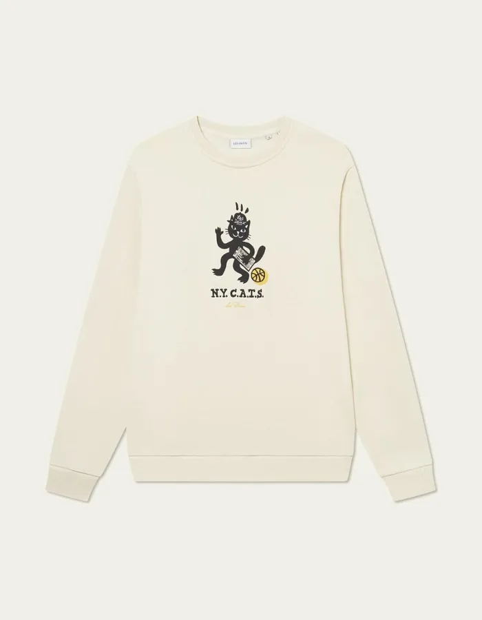 Men Les Deux HoodiesSweatshirts Bruno Cat Sweatshirt 8211 Ivory