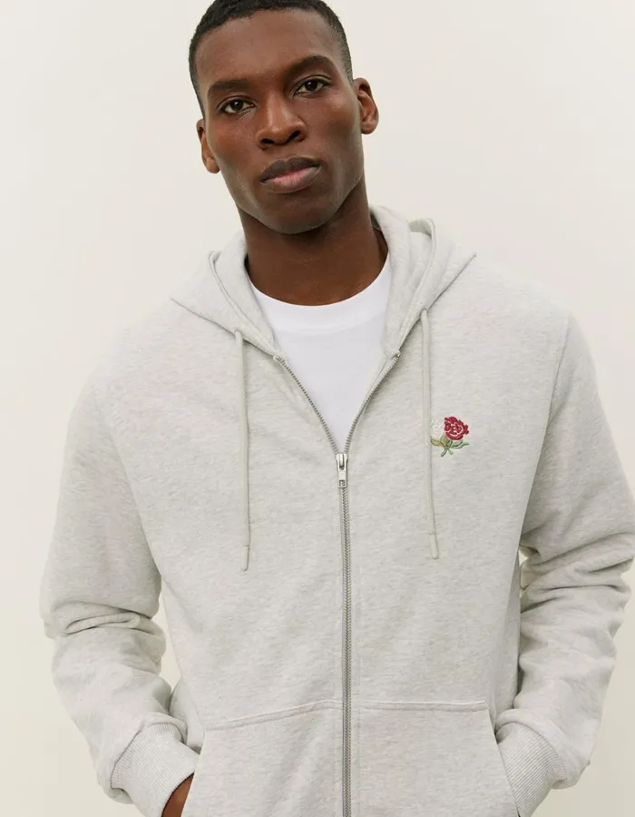 Men Les Deux HoodiesSweatshirts Clyde Zipper Hoodie 8211 Snow Melange