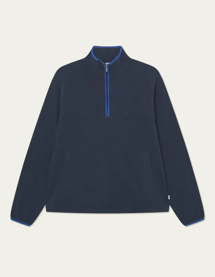 Men Les Deux HoodiesSweatshirts Contrast HalfZip Fleece Sweatshirt 8211 Dark Navy Men Les Deux HoodiesSweatshirts Contrast HalfZip Fleece Sweatshirt 8211 Dark Navy