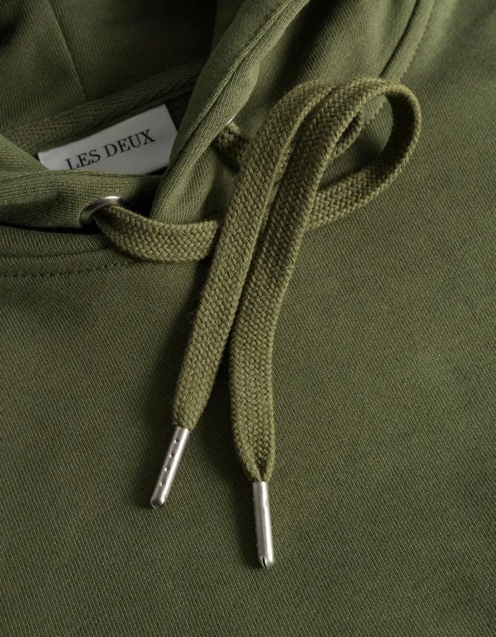 Men Les Deux HoodiesSweatshirts Crew Hoodie 8211 Chive GreenLight Ivory