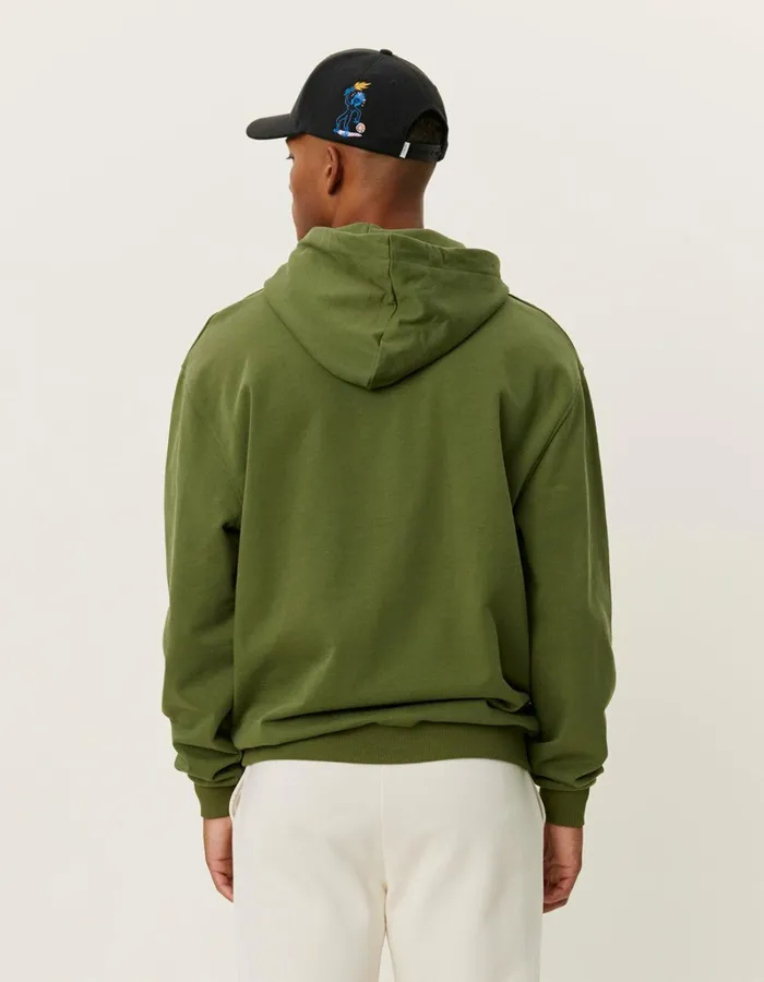 Men Les Deux HoodiesSweatshirts Crew Hoodie 8211 Chive GreenLight Ivory