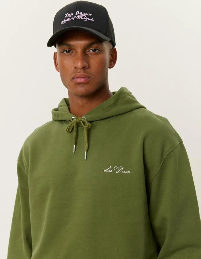 Men Les Deux HoodiesSweatshirts Crew Hoodie 8211 Chive GreenLight Ivory