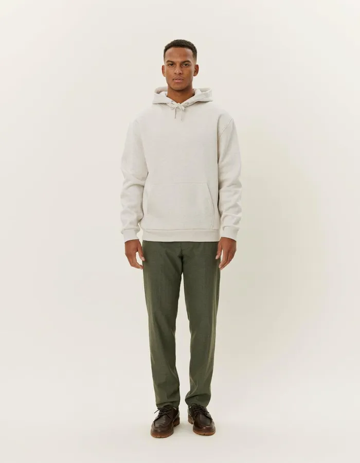 Men Les Deux HoodiesSweatshirts Crew Hoodie 8211 Snow MelangeWhite