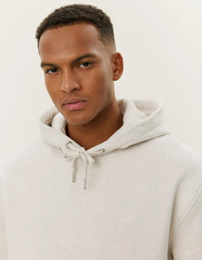 Men Les Deux HoodiesSweatshirts Crew Hoodie 8211 Snow MelangeWhite