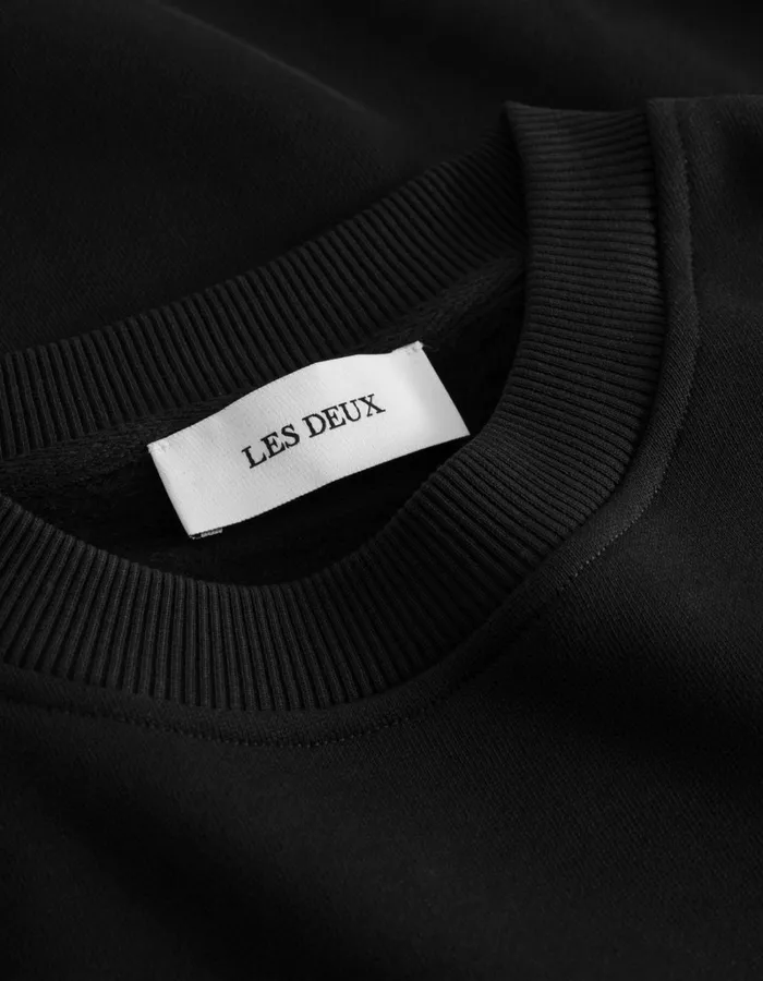 Men Les Deux HoodiesSweatshirts Crew Sweatshirt 8211 BlackLight Ivory