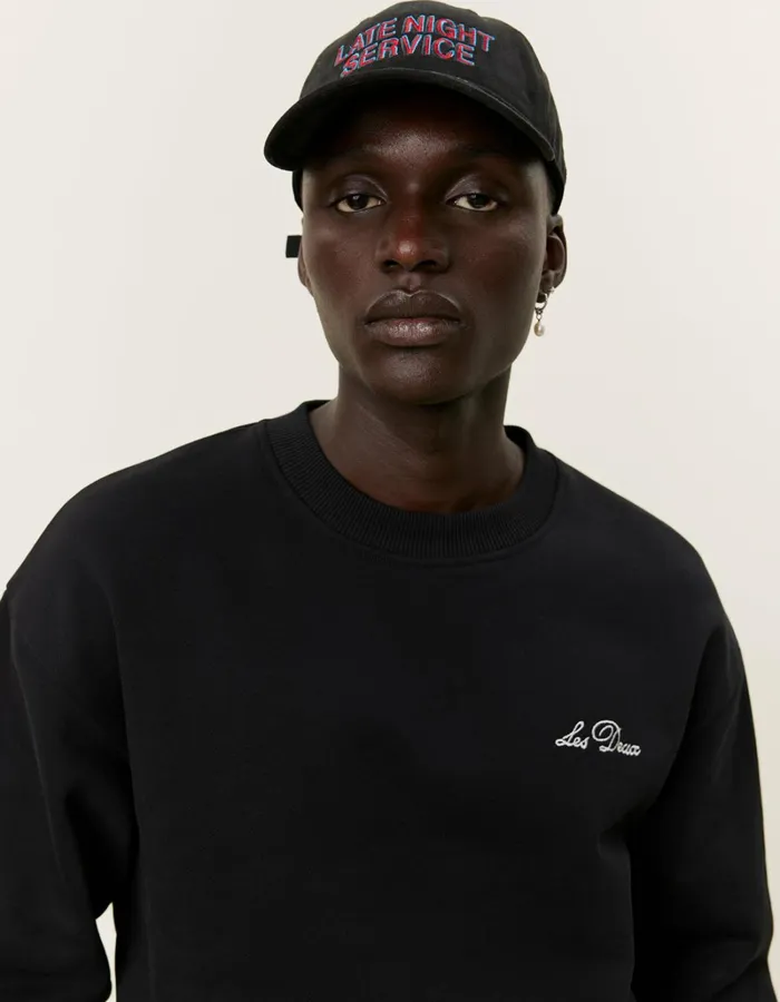 Men Les Deux HoodiesSweatshirts Crew Sweatshirt 8211 BlackLight Ivory