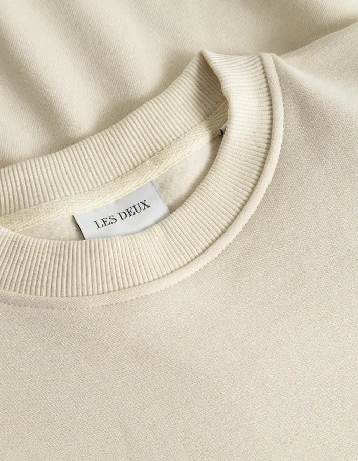 Men Les Deux HoodiesSweatshirts Crew Sweatshirt 8211 IvoryLight Ivory