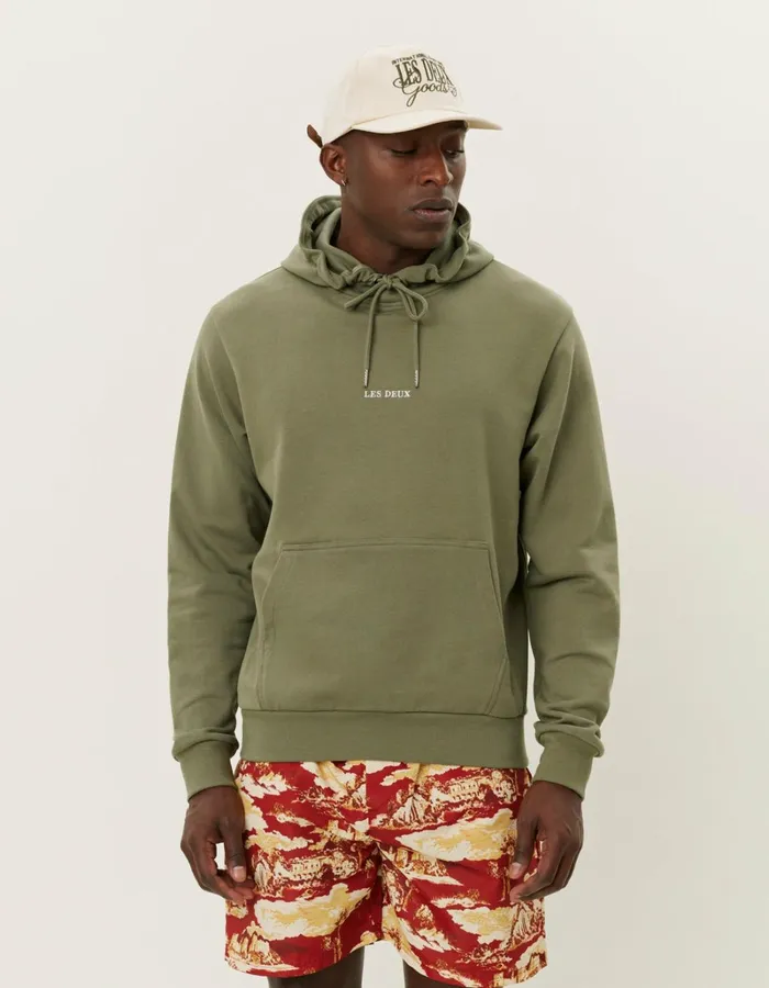 Men Les Deux HoodiesSweatshirts Dexter Hoodie 8211 Lichen Green
