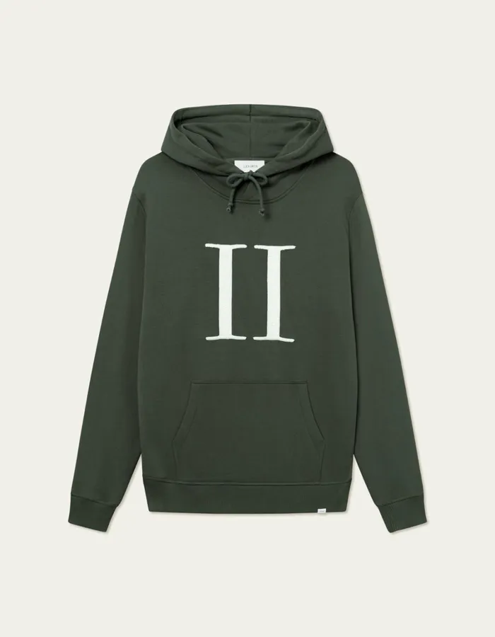 Men Les Deux HoodiesSweatshirts Encore Boucle Hoodie 8211 Forest GreenIvory