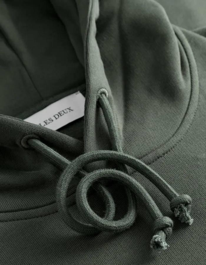 Men Les Deux HoodiesSweatshirts Encore Boucle Hoodie 8211 Forest GreenIvory