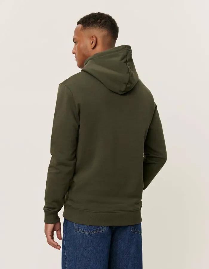 Men Les Deux HoodiesSweatshirts Encore Boucle Hoodie 8211 Forest GreenIvory