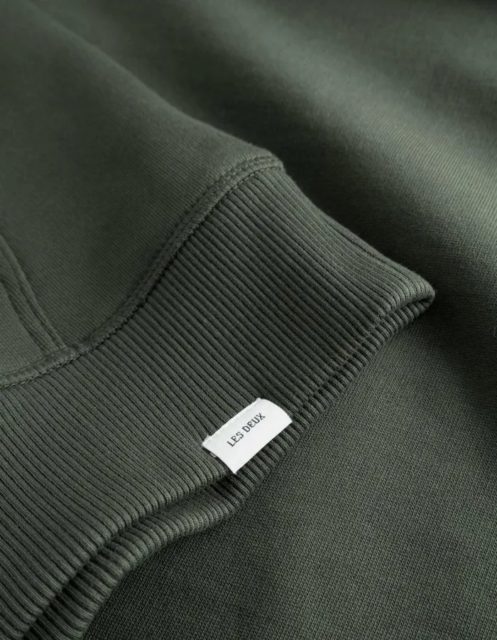 Men Les Deux HoodiesSweatshirts Encore Boucle Hoodie 8211 Forest GreenIvory
