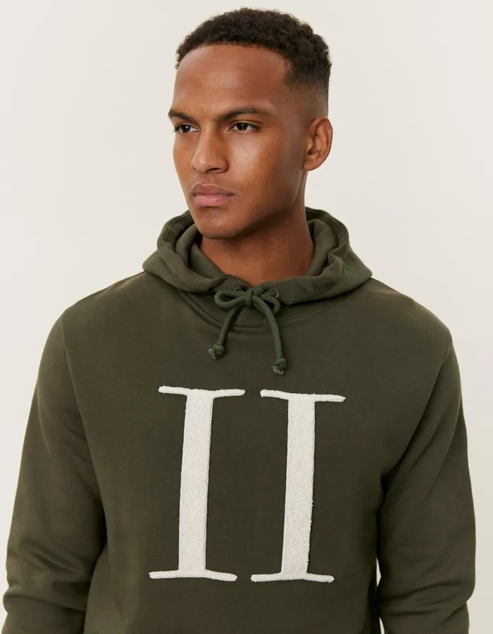 Men Les Deux HoodiesSweatshirts Encore Boucle Hoodie 8211 Forest GreenIvory