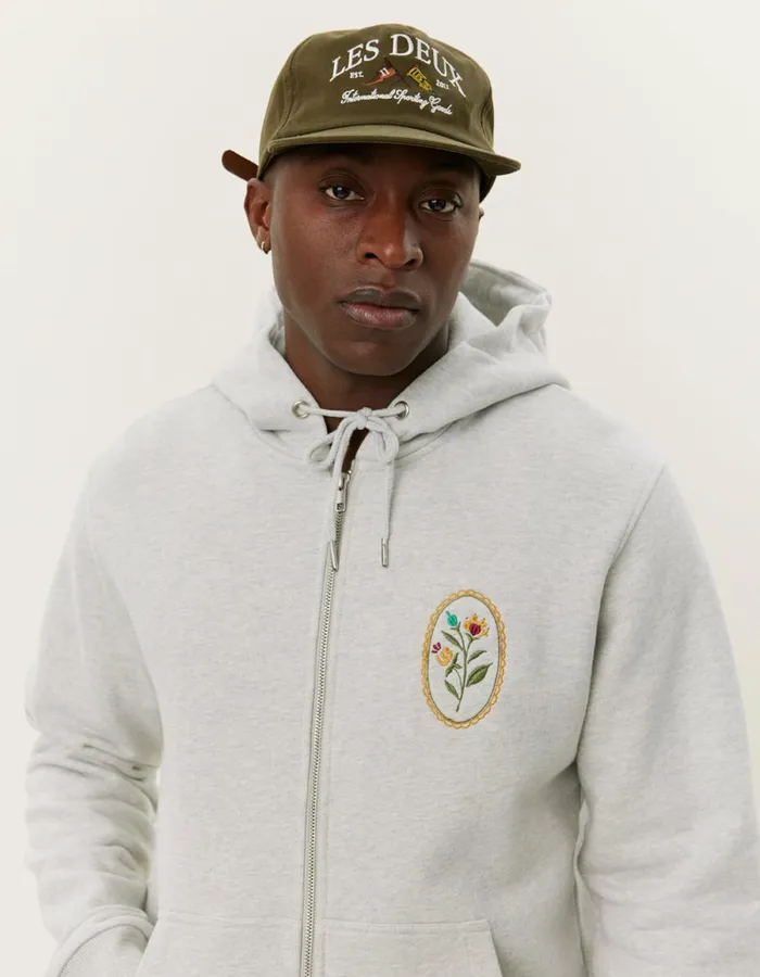 Men Les Deux HoodiesSweatshirts Geoffroy Zipper Hoodie 8211 Snow Melange