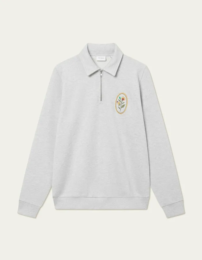 Men Les Deux HoodiesSweatshirts Geoffroy Zipper Polo Sweatshirt 8211 Snow Melange Men Les Deux HoodiesSweatshirts Geoffroy Zipper Polo Sweatshirt 8211 Snow Melange