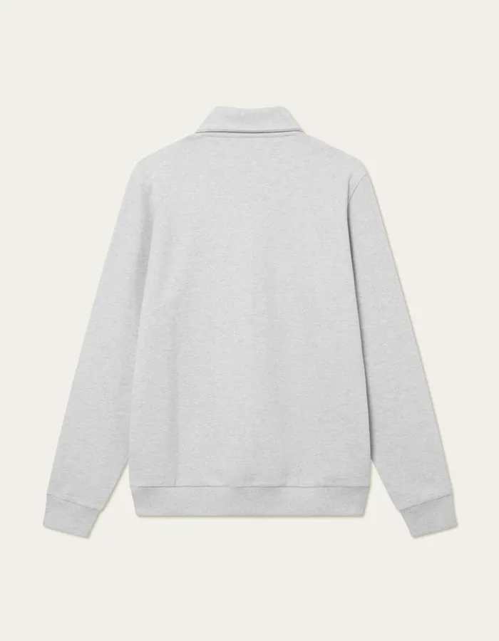 Men Les Deux HoodiesSweatshirts Geoffroy Zipper Polo Sweatshirt 8211 Snow Melange