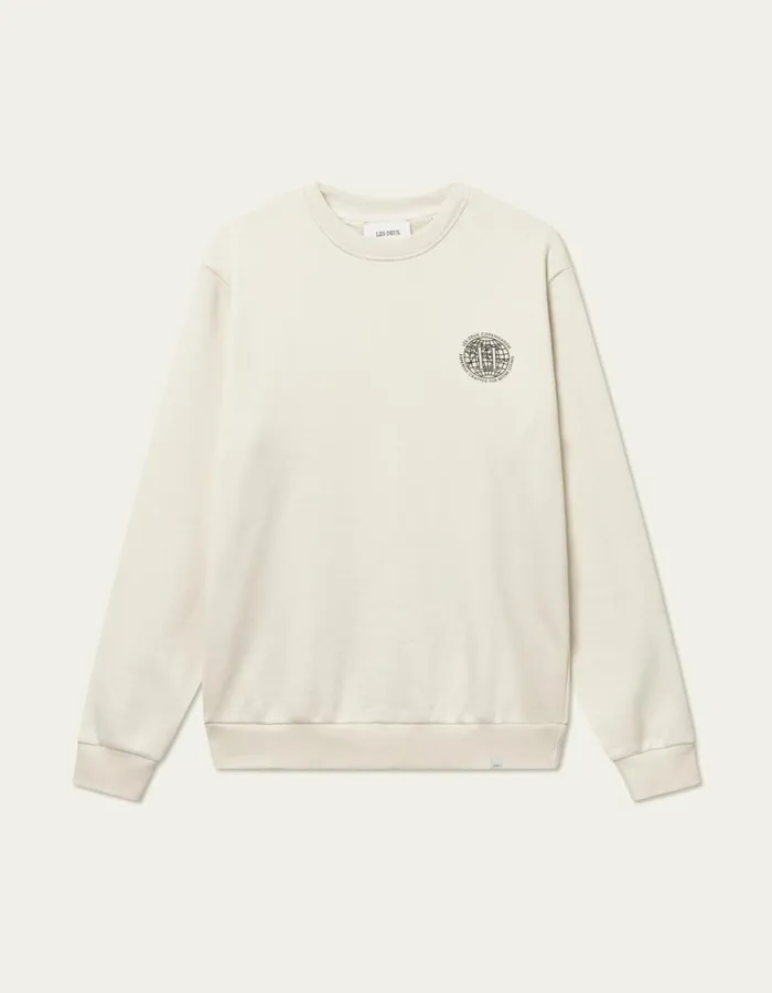 Men Les Deux HoodiesSweatshirts Globe Sweatshirt 8211 IvoryBlack