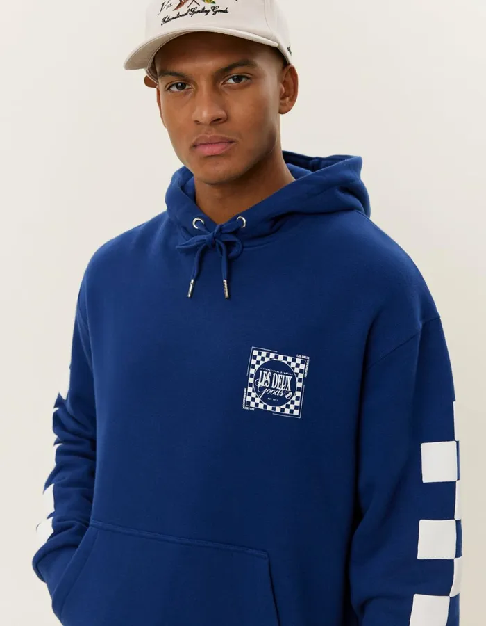 Men Les Deux HoodiesSweatshirts Goods Hoodie 8211 BlueprintWhite