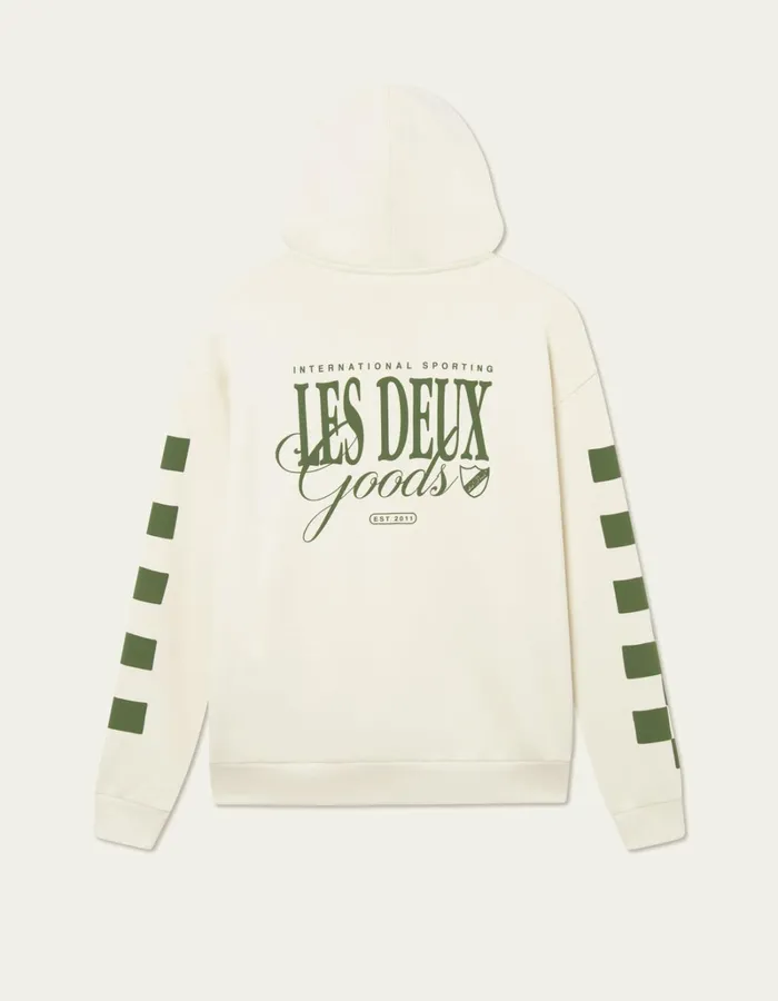 Men Les Deux HoodiesSweatshirts Goods Hoodie 8211 IvoryChive Green