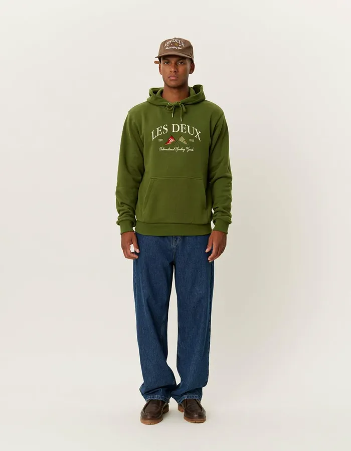 Men Les Deux HoodiesSweatshirts Ivy League Hoodie 8211 Chive Green