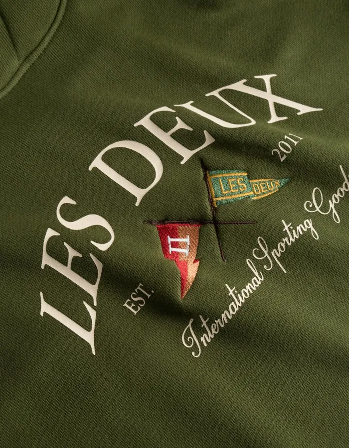 Men Les Deux HoodiesSweatshirts Ivy League Hoodie 8211 Chive Green
