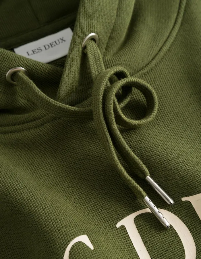 Men Les Deux HoodiesSweatshirts Ivy League Hoodie 8211 Chive Green