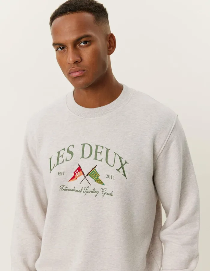 Men Les Deux HoodiesSweatshirts Ivy League Sweatshirt 8211 Oatmeal Mlange