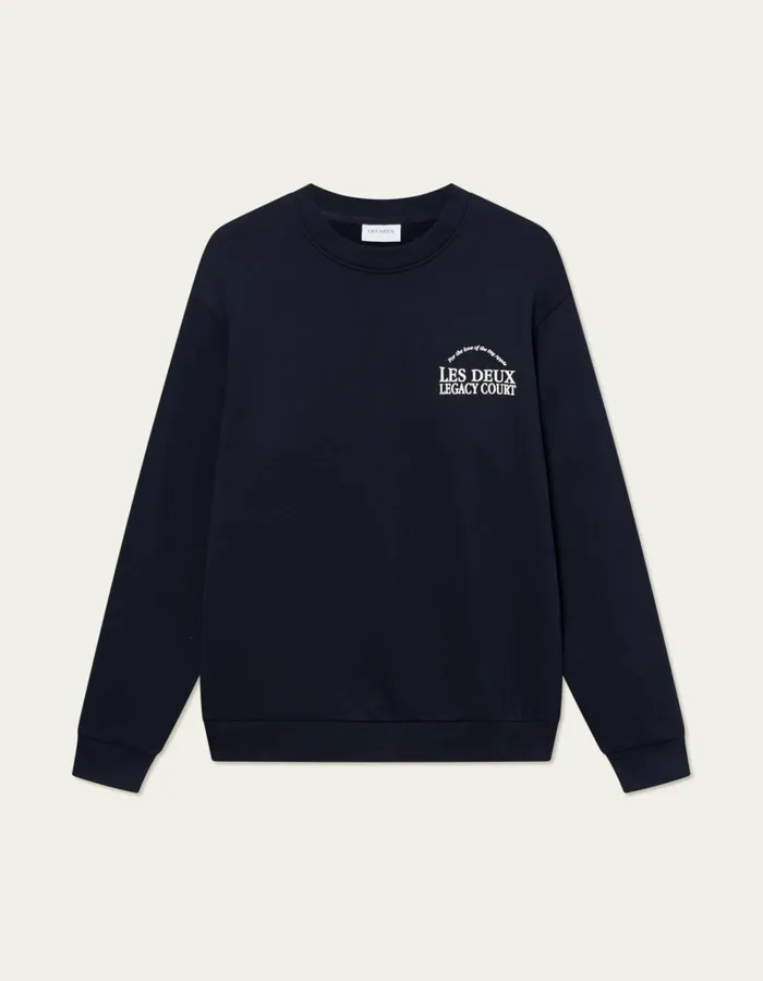 Men Les Deux HoodiesSweatshirts Legacy Court Sweatshirt 8211 Dark Navy