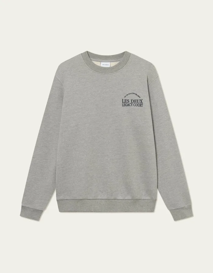 Men Les Deux HoodiesSweatshirts Legacy Court Sweatshirt 8211 Grey Melange